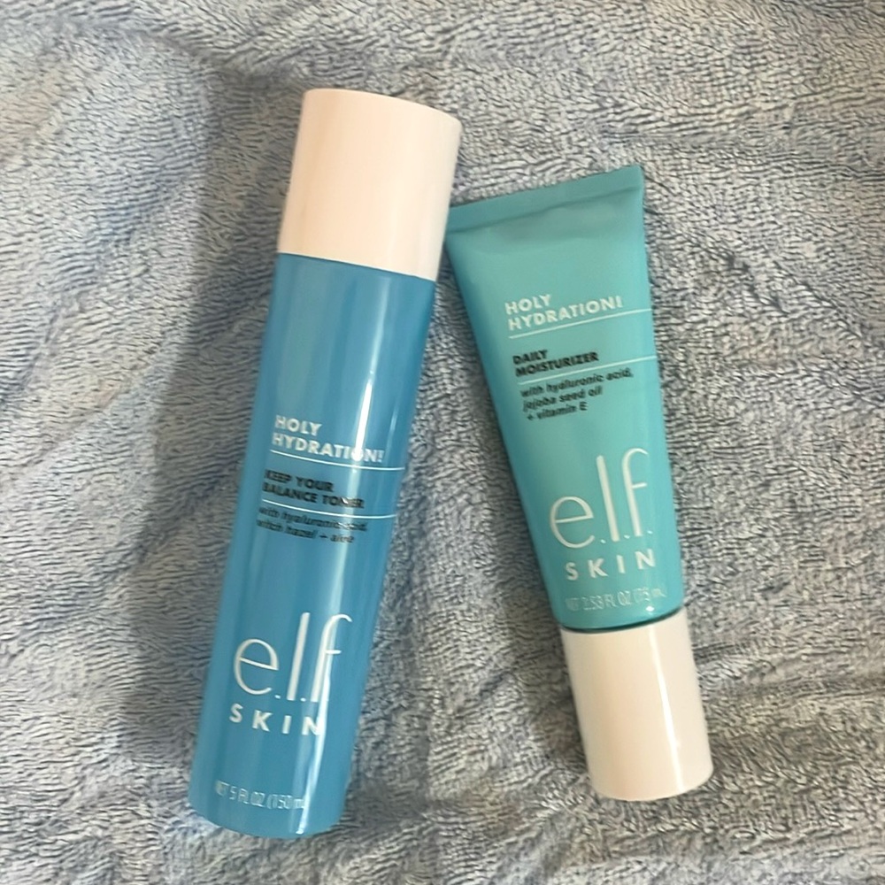 New e.l.f keep your balance toner + e.l.f holy hydration daily moisturizer set